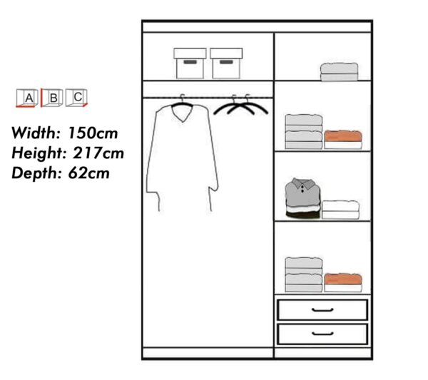 Lyon High Gloss Wardrobe - Image 3
