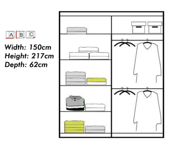 R-Houston Oak Sliding Wardrobe - Image 4