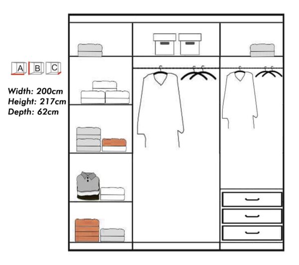 Lyon Black Wardrobe - Image 4