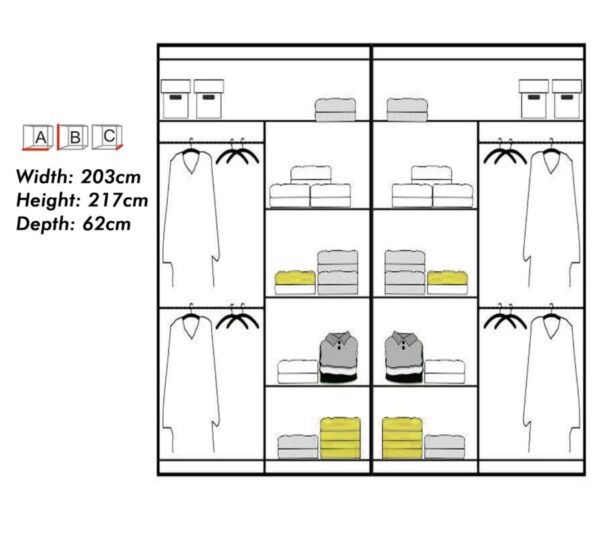 R-Houston Oak Sliding Wardrobe - Image 6