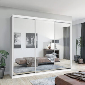 Mumbai White Wardrobe (250CM)