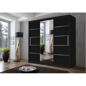 Laxmi Black Wardrobe (250CM)
