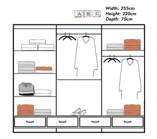 Hera Wardrobe ( White ) - Image 4