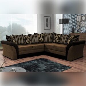 R-Nav Beige/Brown Corner Sofa Bed