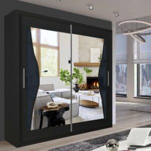 R-BATUMI BLACK SLIDING WARDROBE