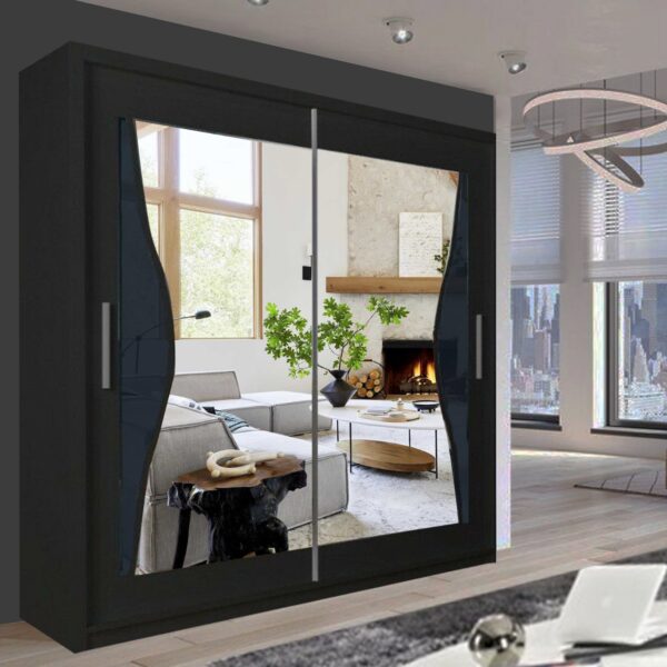 R-BATUMI BLACK SLIDING WARDROBE