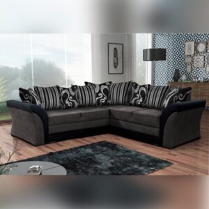 Nav Black/Grey Corner Sofa