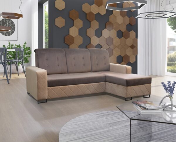 R-Nova Beige Corner Sofa Bed