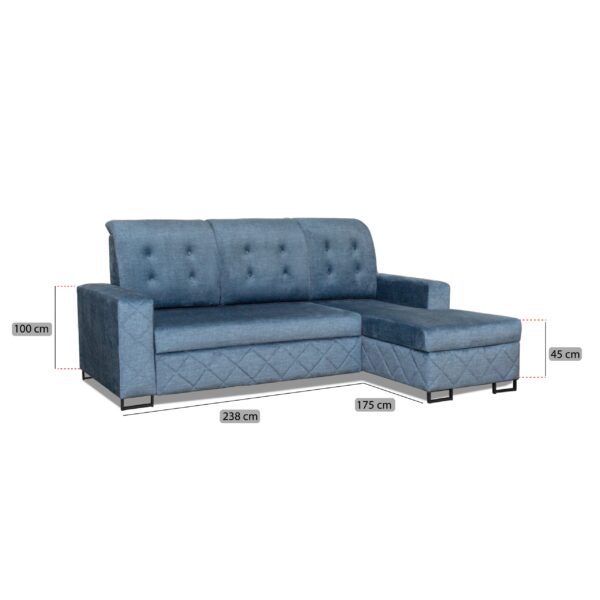 R-Nova Grey Corner Sofa Bed - Image 4