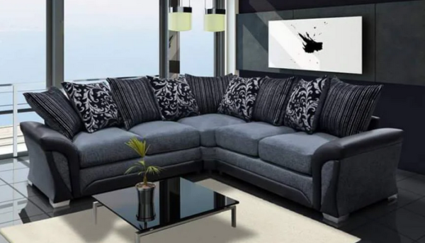 R-Shannon Corner Sofa Black