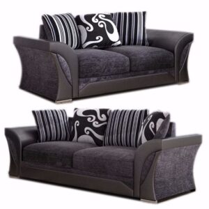 Shannon 3+2 Sofa ( Black/Grey)