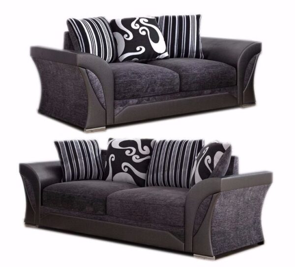 Shannon 3+2 Sofa ( Black/Grey)