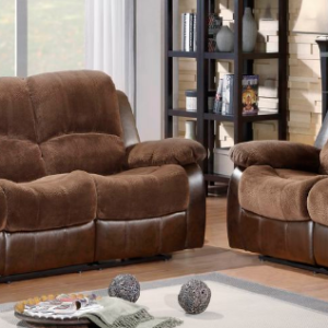 R-Chicago Brown Recliner Sofa 3+2
