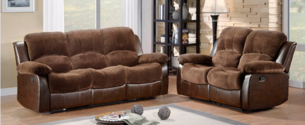 R-Chicago Brown Recliner Sofa 3+2