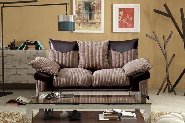 Dino Beige Brown Sofa Set