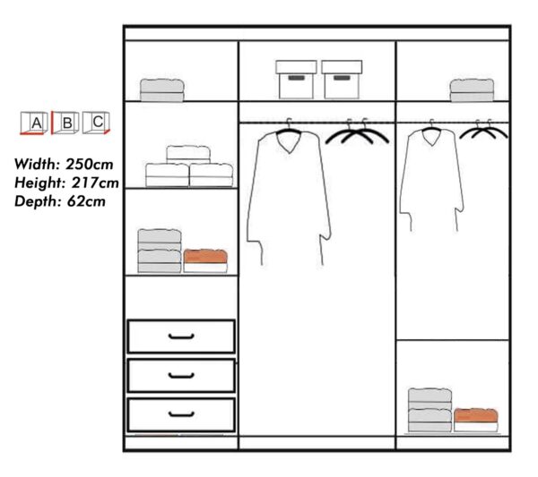 Lyon High Gloss Wardrobe - Image 5