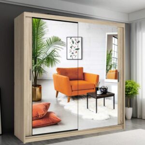 R-Houston Oak Sliding Wardrobe