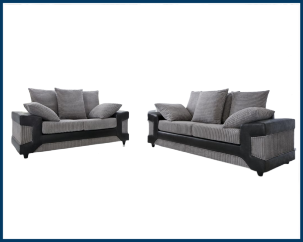 Dino Blak Grey Sofa Set - Image 3