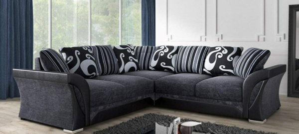 R-Shannon Corner Sofa Black/ Grey
