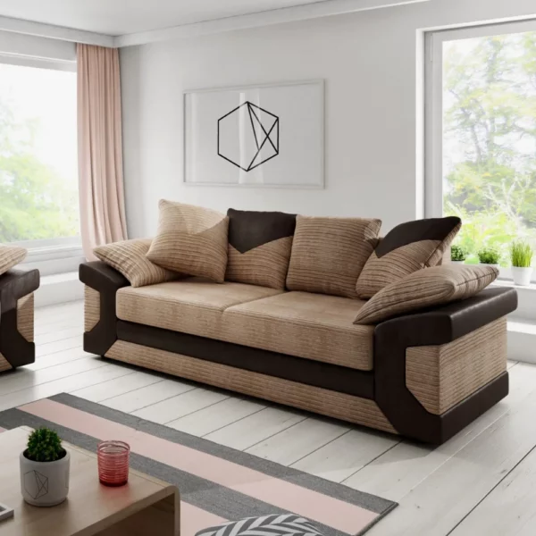 Dino Beige Brown Sofa Set - Image 3