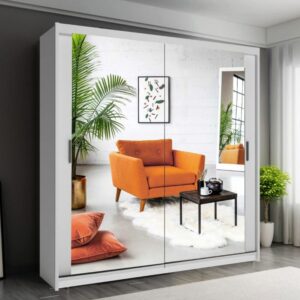 R-Houston White Sliding Wardrobe