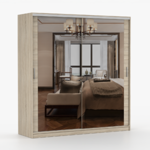 Tokyo Full Mirror Sliding Door Wardrobe – Multiple Sizes & Colours