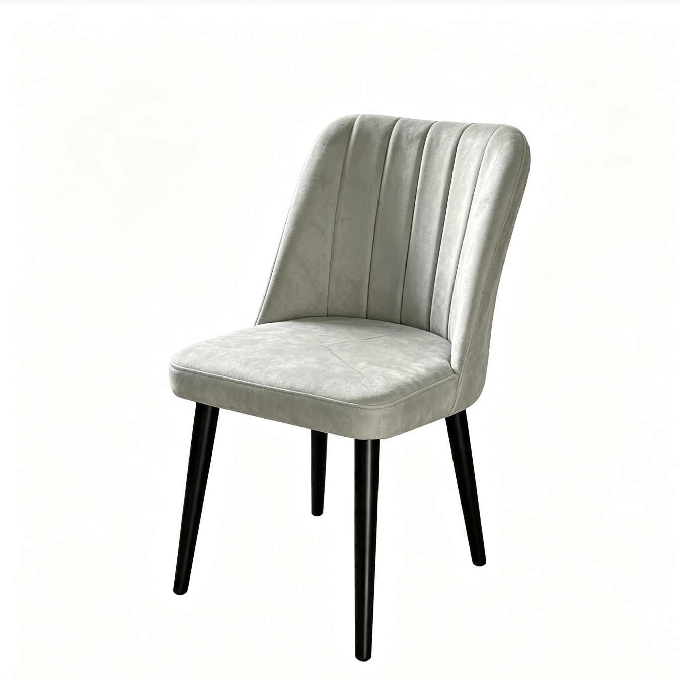 Modern Dining Table Set for 6 with Upholstered Grey Chairs - Image 4