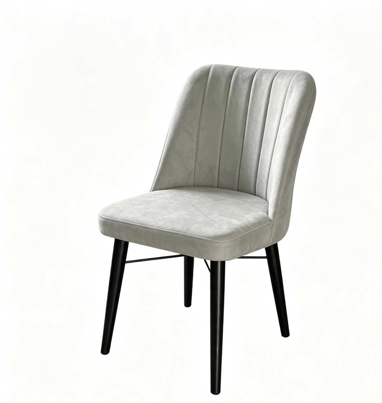 Modern Dining Table Set for 6 with Upholstered Grey Chairs - Image 3